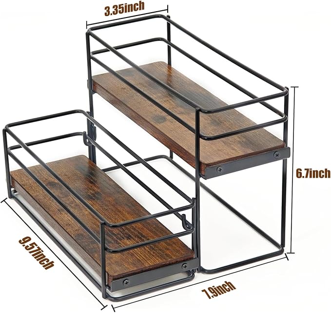 6 Bottle Capacity Coffee Syrup Rack Organizer, 2 Tier Coffee Syrup Stand Shelf - Image 6