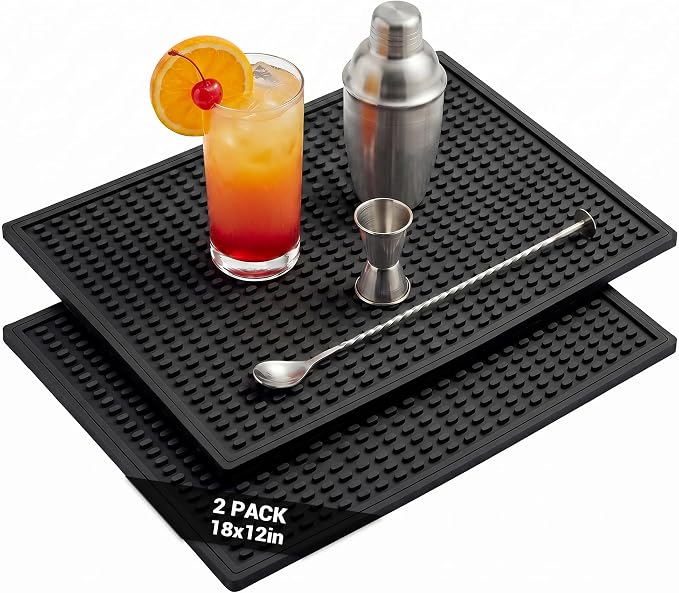 Rubber Bar Mat for Counter, Heat Resistant & Spill-proof Countertop Protector by ZJWZLG