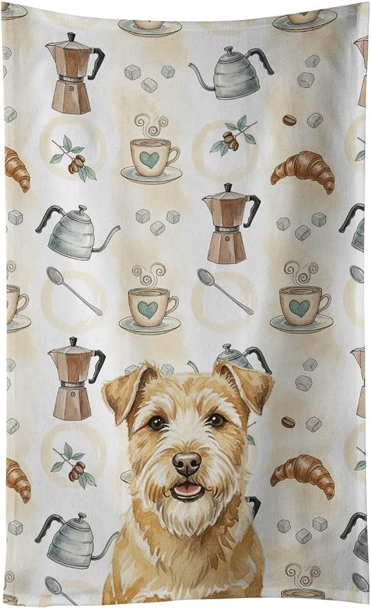 Caroline's Treasures Wheaten Norfolk Terrier Coffee Bar Kitchen Towel Velour by CarolinesTreasures