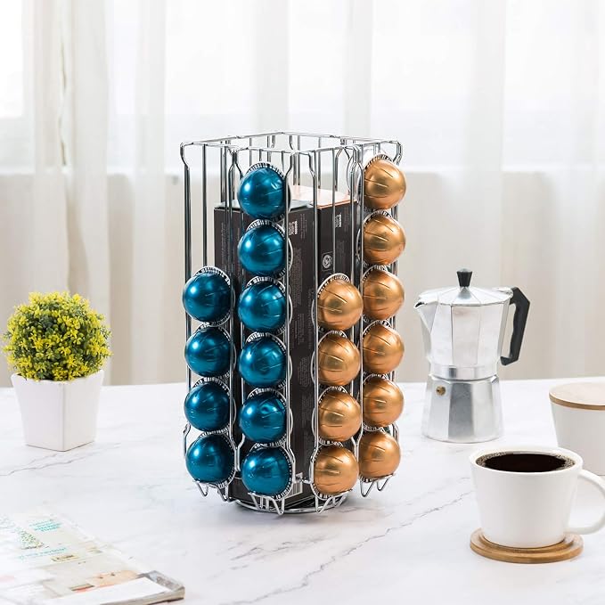 MyGift 48 Pod Stainless Steel Silver Metal Coffee Pod Holder Storage Organizer - Image 2