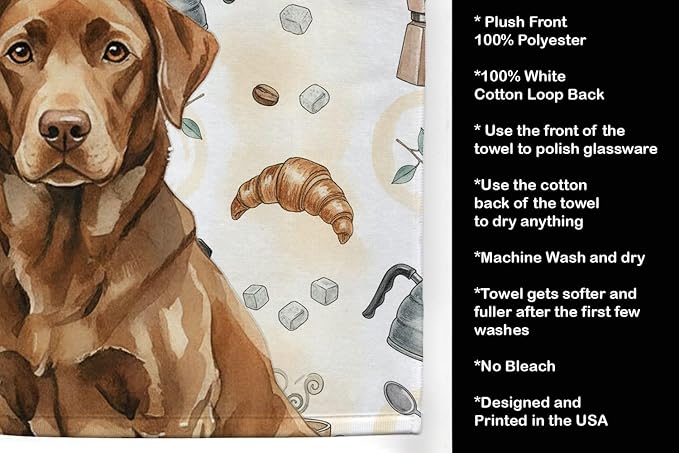 Caroline's Treasures Chocolate Labrador Retriever Coffee Bar Kitchen Towel - Image 4