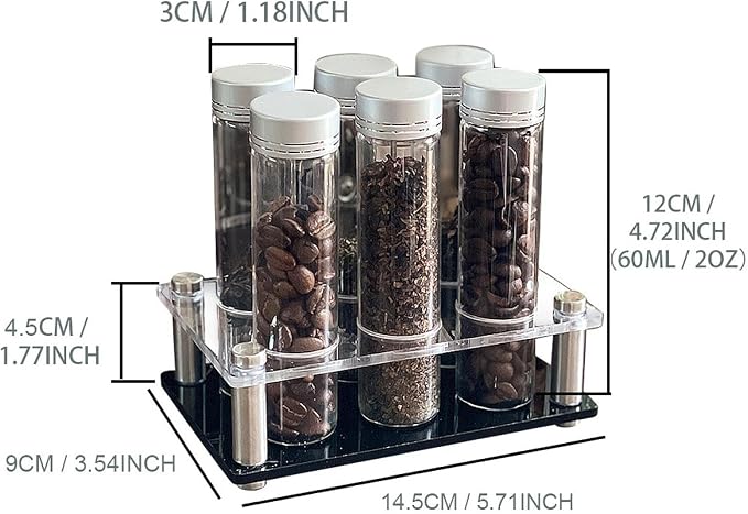 6 Pieces Coffee Cellars Tube Glass Storage Containers - Image 3