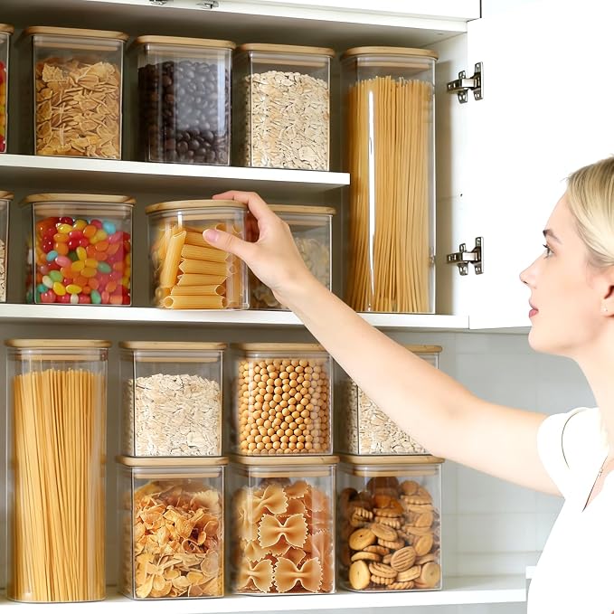 7 Pack Square Glass Storage Containers - Image 2