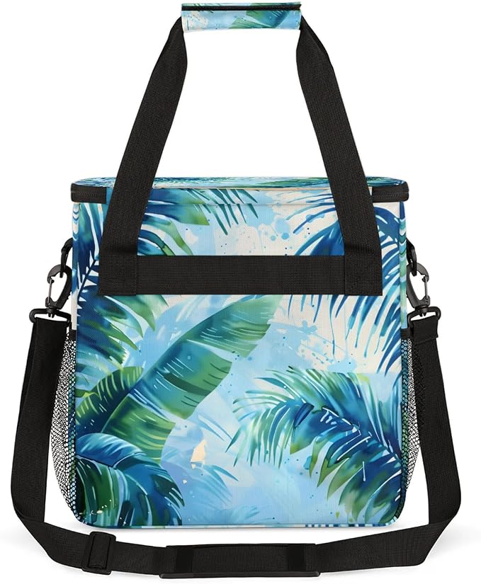 Palm Tree Leaves Coffee Maker Carring Bag, Large Insulated Storage Organizer - Image 5