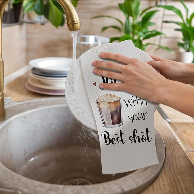 Coffee Kitchen Towels, Coffee Lover Gifts Dish Tea Towels Drying Cloth - Image 2