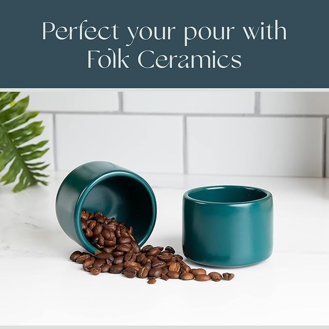 Folk Ceramics Leonard Ceramic Espresso Cups | Modern Stackable Demitasse Mugs - Image 8