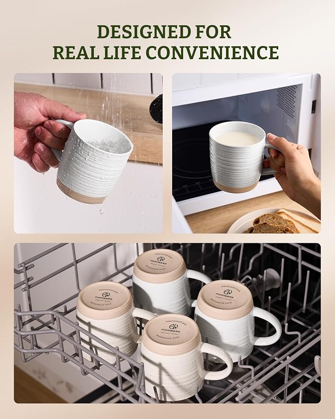 famiware Coffee Mugs Set of 4, 13 oz Mug Set, Ceramic Cup Set - Image 5