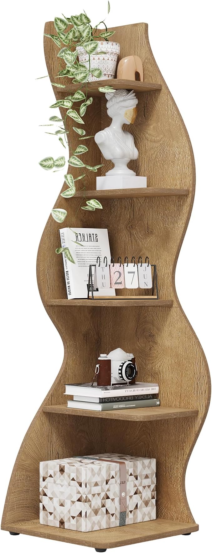Tribesigns Corner Shelf, Modern 5-Tier Wall Corner Bookshelf, Stylish Corner by Unknown
