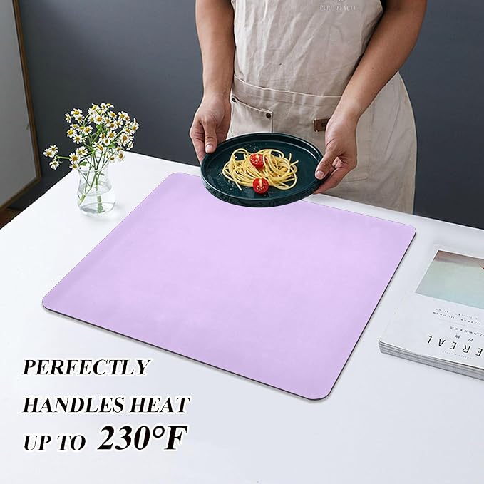 Lilac Dish Drying Mat for Kitchen Counter No-slip Rubber Bottom Coffee Mat Dish - Image 5