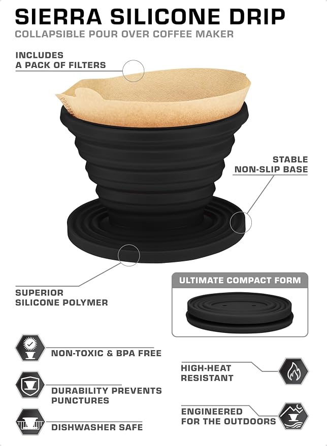 COLETTI Sierra Camping Pour Over Coffee Dripper — Collapsible Pour Over Coffee - Image 2