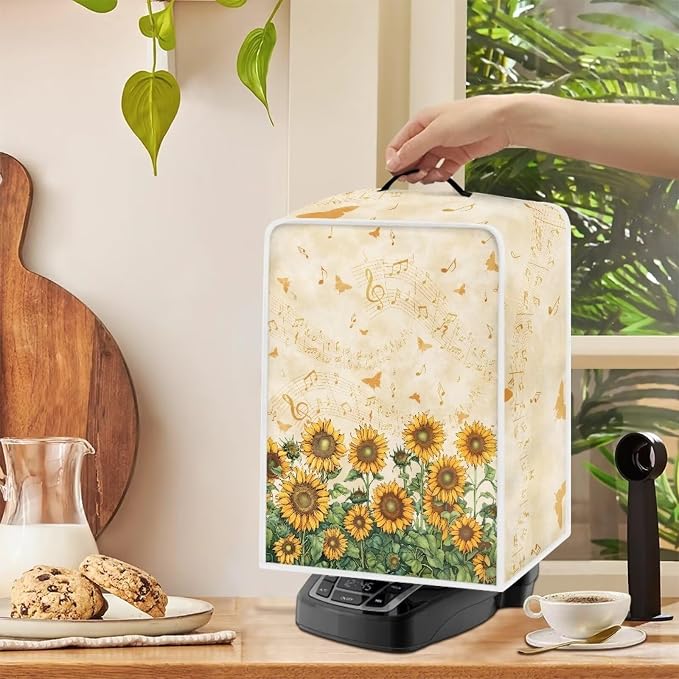 Sunflower Design Coffee Machine Covers Folding Covers - Image 4