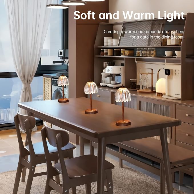 Shenmoyl Tulip Table Lamp with 5200mAh Battery & Touch Control, Small Cordless - Image 5
