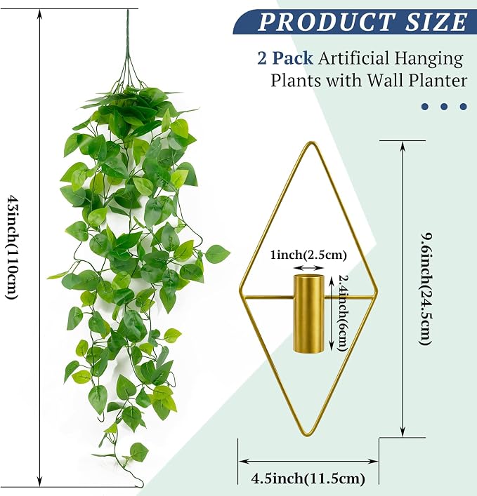 LOYWREE 2 Pack Artificial Hanging Plants - Image 2
