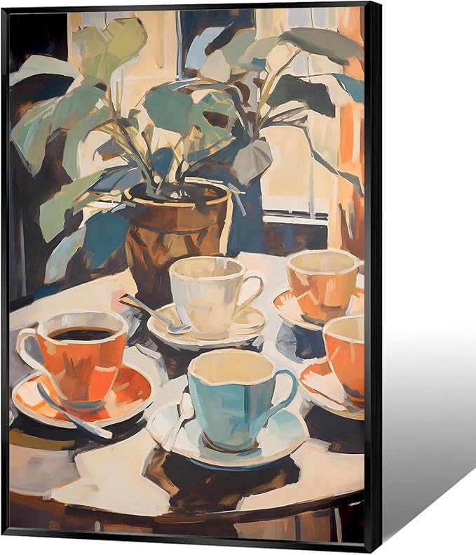 Vintage Coffee Poster Food Wall Art Canvas Cozy Charm Kitchen And Coffee Bar by Unknown