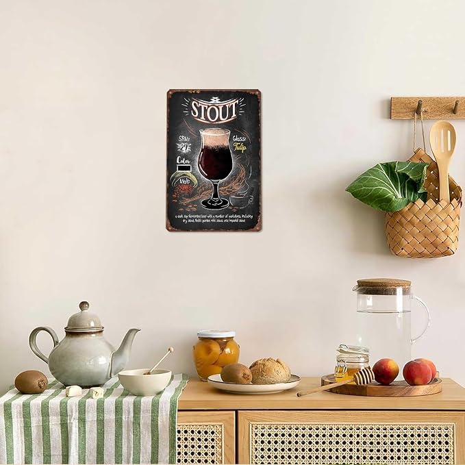 Stout Beer Vintage Aluminum Metal Sign, 8x12 Inch, Retro Chalkboard Style Wall - Image 5