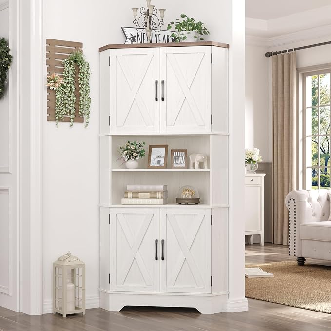 Befrases Corner Cabinet, 6-Tier Corner Food Pantry Hutch - Image 7