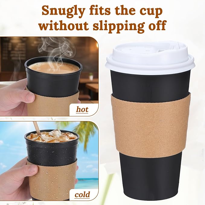 200 Pack Coffee Cup Sleeves, Disposable Paper Cup Sleeve - Image 4
