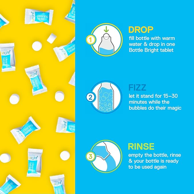 Bottle Bright Cleaning Tablets 12, Thermos | Removes Coffee Tea Stains - Image 6