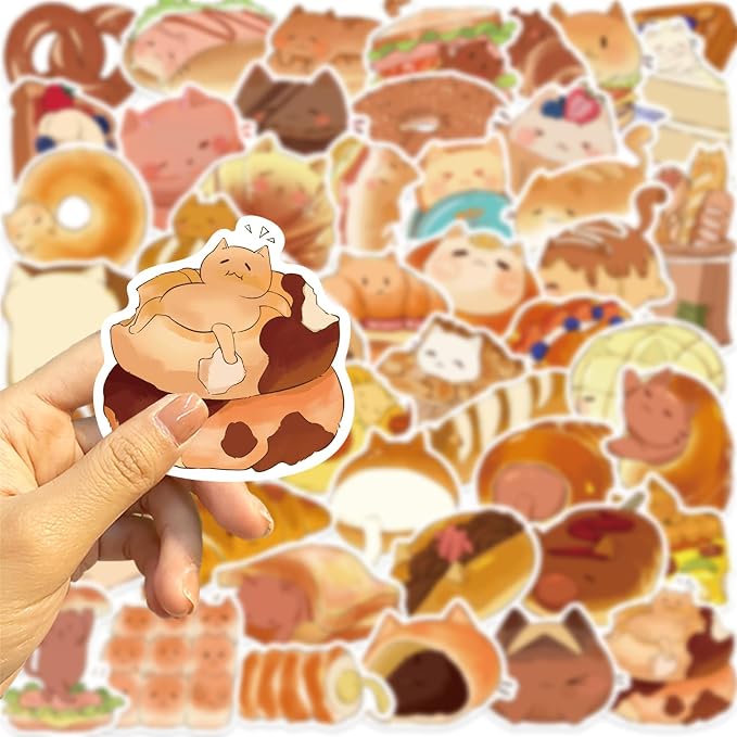 50PCS Kawaii Stickers Animal Food Word Cute Vinyl Sticker Decals Waterproof - Image 2