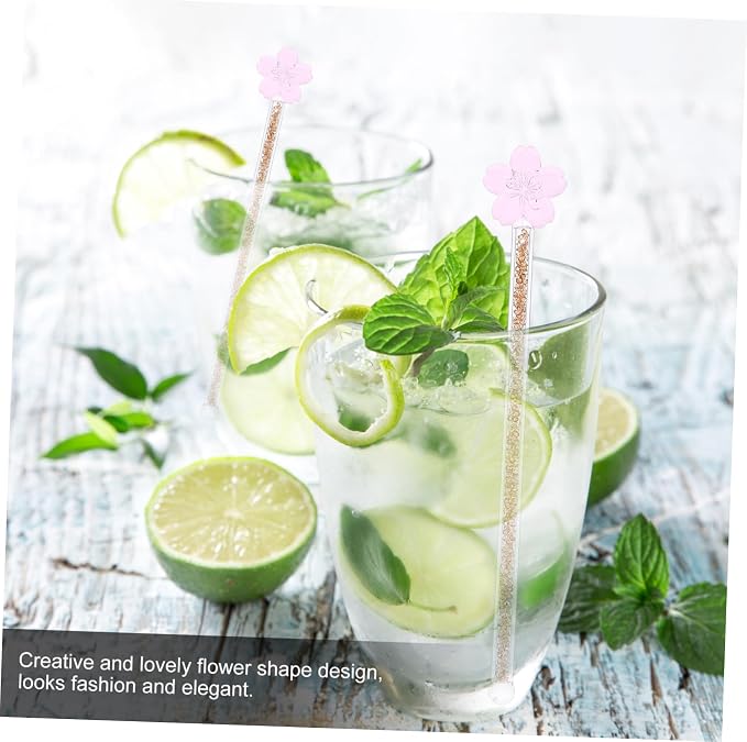 Flower Design Glass Stirring Rod Stylish Drink Muddler - Image 4