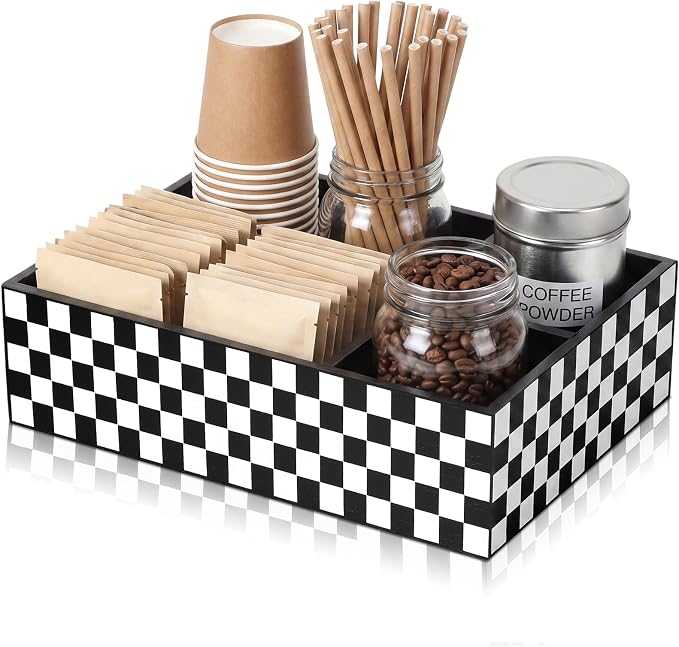 Checkered Coffee Station Organizer Pods Holder by Ferrochef