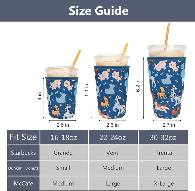 3 Pack Reusable Iced Coffee Sleeves - Image 2
