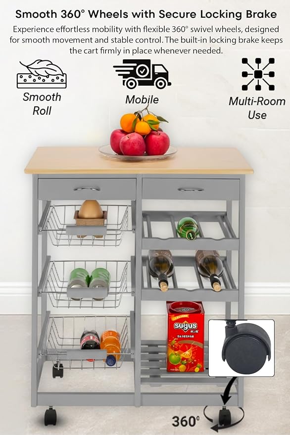 HYGRAD BUILT TO SURVIVE Kitchen Island Cart - Image 7