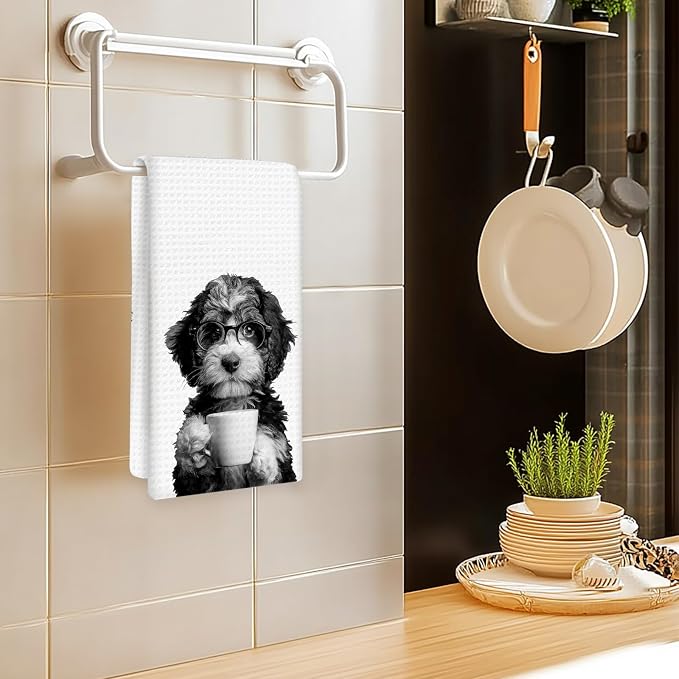 Bernedoodle Gifts Dog Coffee Kitchen Towels, Gifts - Image 2