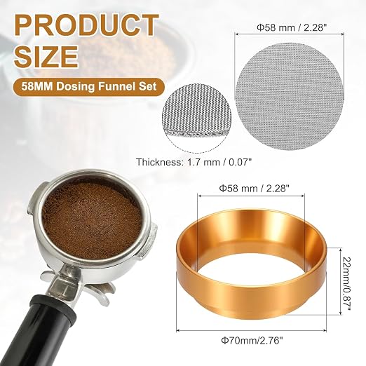 uxcell 58MM Espresso Dosing Funnel Set, 2.76 x 0.87 Dosing Funnel - Image 2