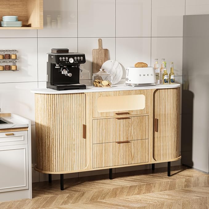 54" Fluted Sideboard Buffet Cabinet - Image 3