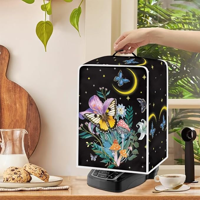 Butterfly Mushroom Coffee Maker Cover Dust Protection Coffee Machine Appliances - Image 4
