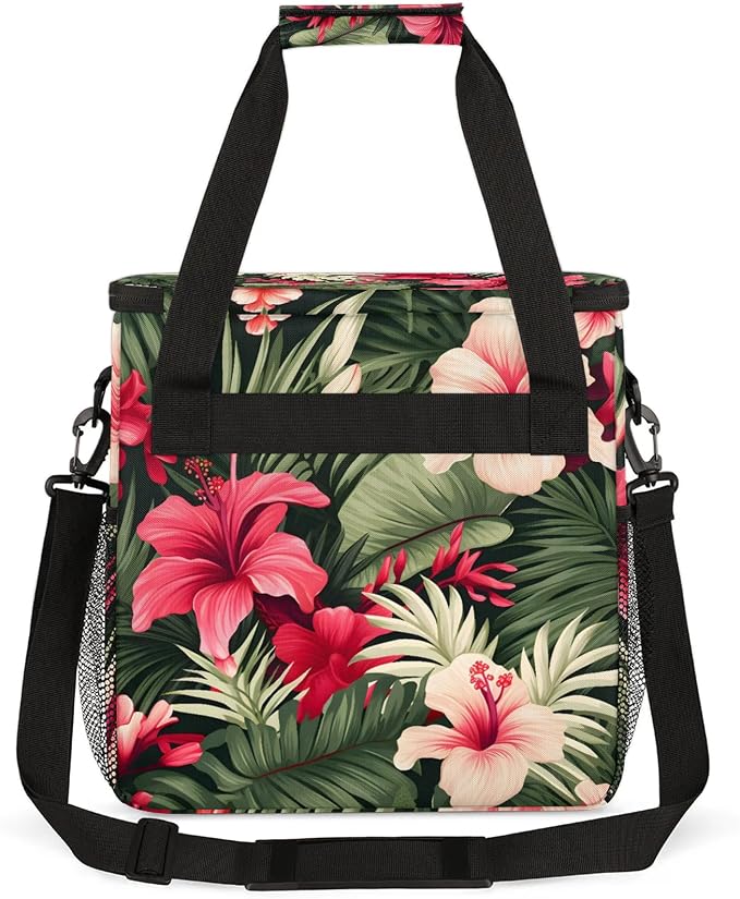 Tropical Floral Plant Coffee Maker Carring Bag, Large Insulated Storage - Image 5
