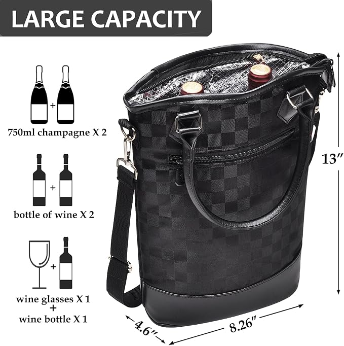Tirrinia Insulated Wine Gift Carrier Tote - Image 2