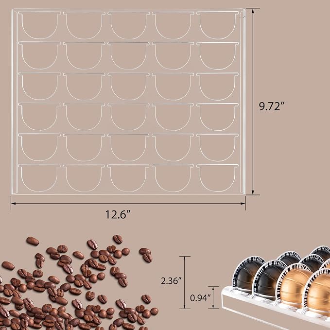 SUMERFLOS Coffee Capsule Storage Tray, Drawer Insert Organizer Holds 30 Pods - Image 3