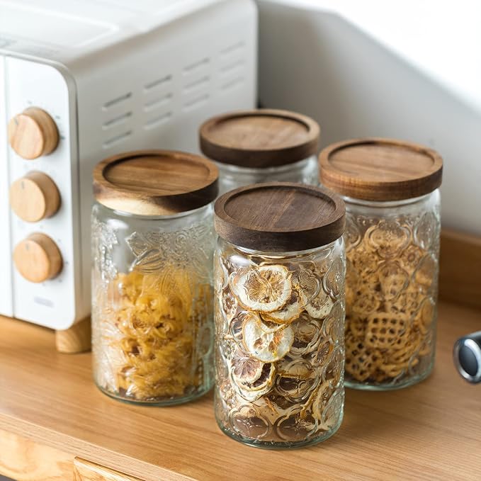 Vintage Glass Kitchen Storage Counter Jar, & Pantry, - Image 6