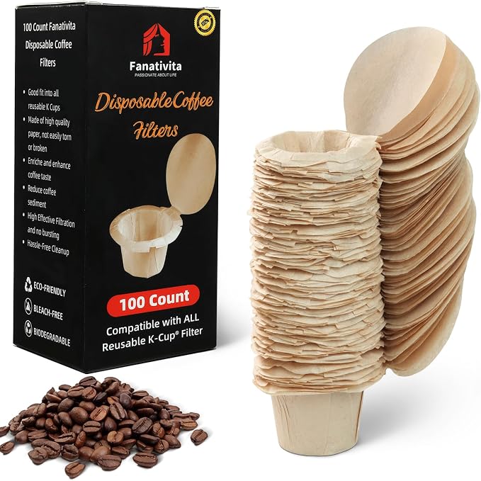 100 Count Fanativita K Cup Filters Disposable by Fanativita