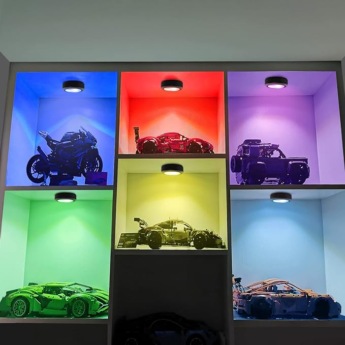 Puck Lights with Remote, Under Cabinet Lighting Wireless, Battery Operated RGB - Image 6