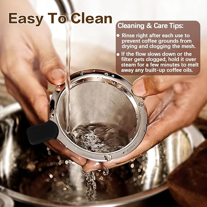 Pour Over Coffee Dripper, Stainless Steel Coffee Filter, Paperless Reusable - Image 6