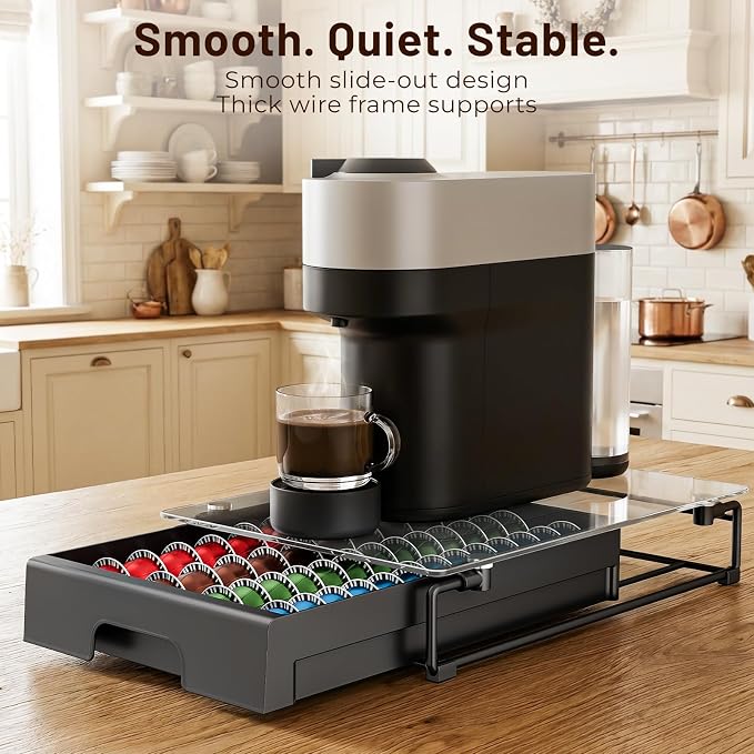 EVERIE Nespresso Vertuo Pod Holder Drawer, Coffee Pod Organizer - Image 5