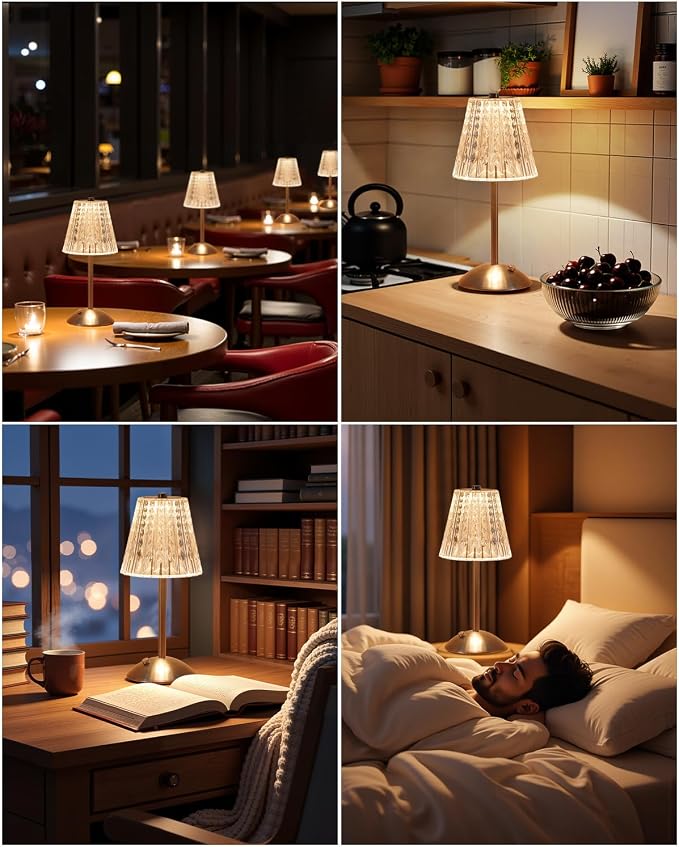 Nusogon Cordless Touch Table Lamp, LED Rechargeable Small Dask Lamp, 3 Colors - Image 8
