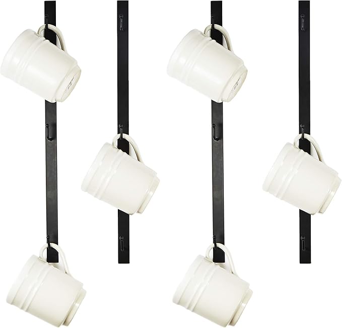 Coffee Mug Rack Wall Mounted, Space-Saving, Rust-Resistant by SoCalButtercup