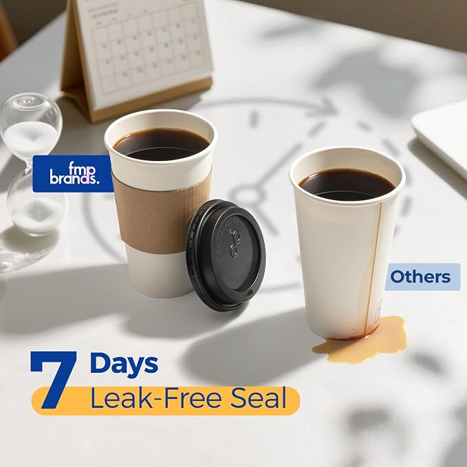 Fit Meal Prep 100 Pack 16 oz Disposable Coffee Cups - Image 4