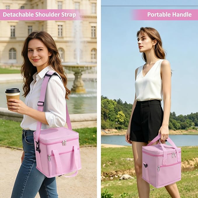 Reusable Drink Carrier with Handle, Tip-Resistant 4 Cup Insulated Bag, - Image 8