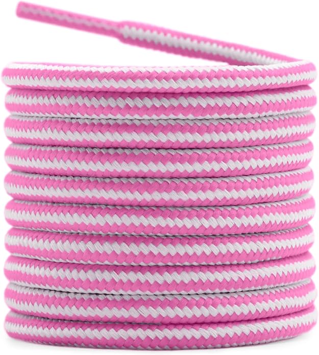 DELELE 2 Pair Round Boot Laces Outdoor Hiking Walking Shoelaces Dual Coloured by DELELE