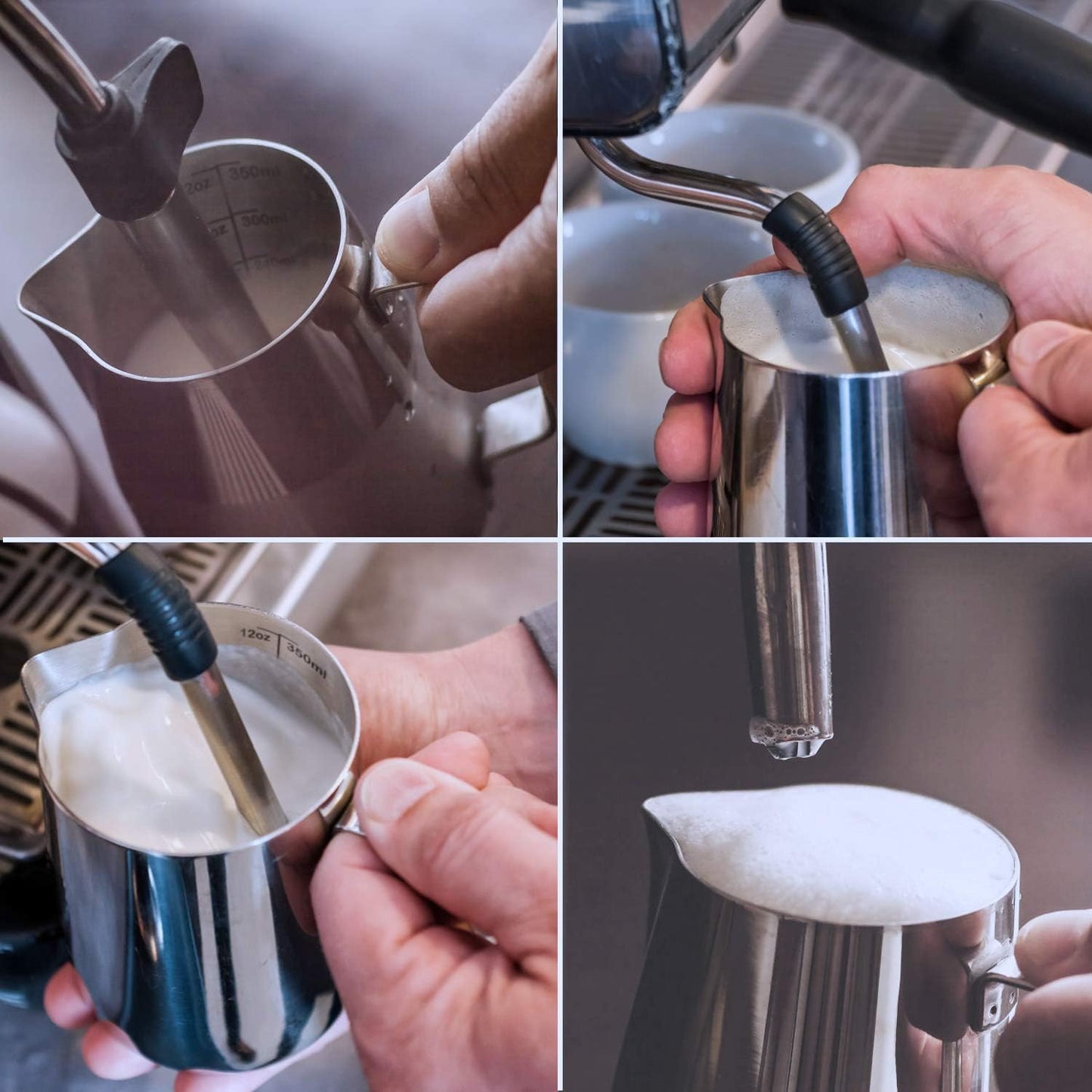 SIKEMAY Milk Frothing Pitcher Cup, 32oz/900ML Milk Frother Cup Stainless Steel Steaming Pitcher Milk Jug Coffee Latte Art Cappuccino Espresso Machine Accessories for Barista Steam Pitchers Tools
