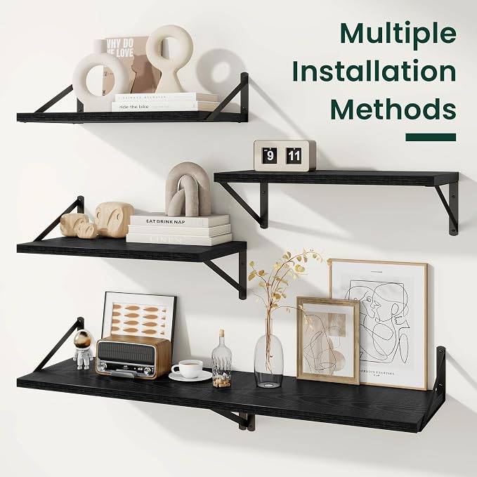 Floating Shelves 12 Inch Deep, 24W x 12D Wall Shelf Set of 2, 50 lbs Heavy Duty - Image 5