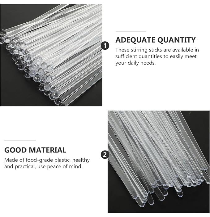 iplusmile 100pcs Disposable Tip Drink Stirring Sticks Cocktail Stirrers - Image 7