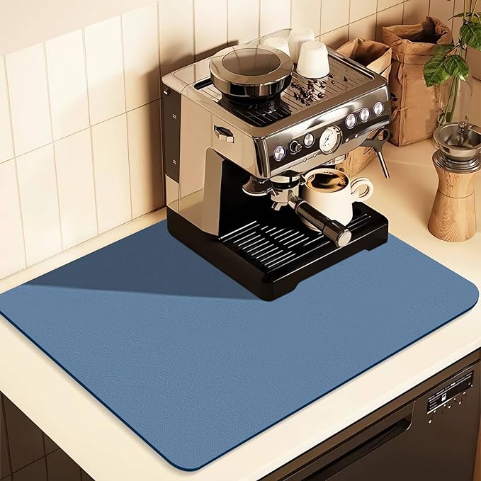 Coffee Mat for Countertops, Coffee Bar Accessories Fit Under Coffee Maker by JuSiyley