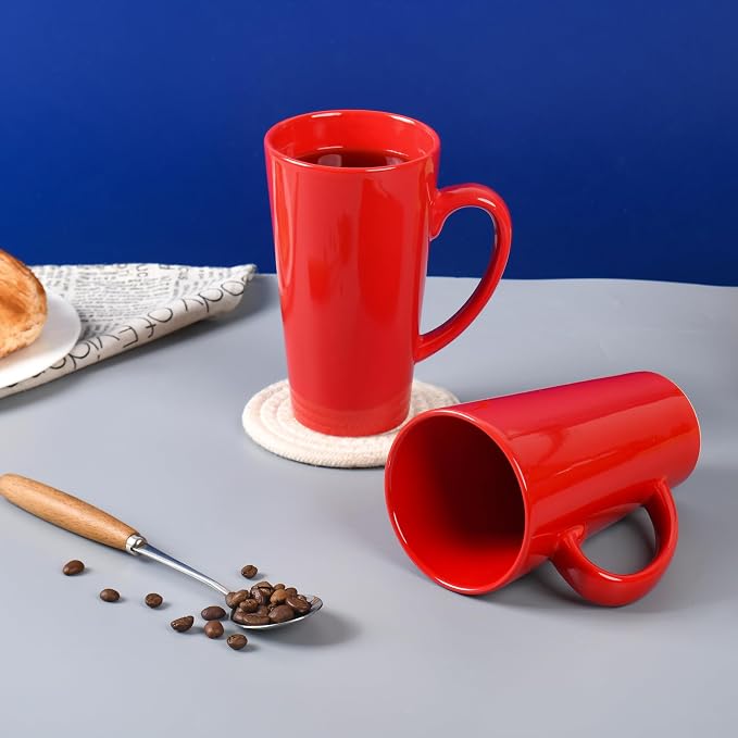 BYCNZB 16oz black Funnel Ceramic Tall Coffee Mugs - Image 7