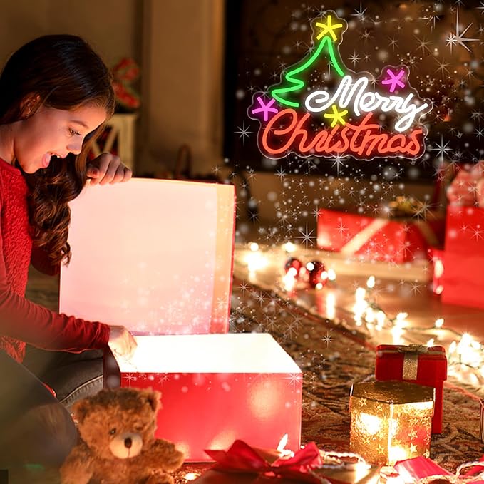 Merry Christmas Neon Sign for Wall Decor, Christmas Tree Neon Light USB - Image 6